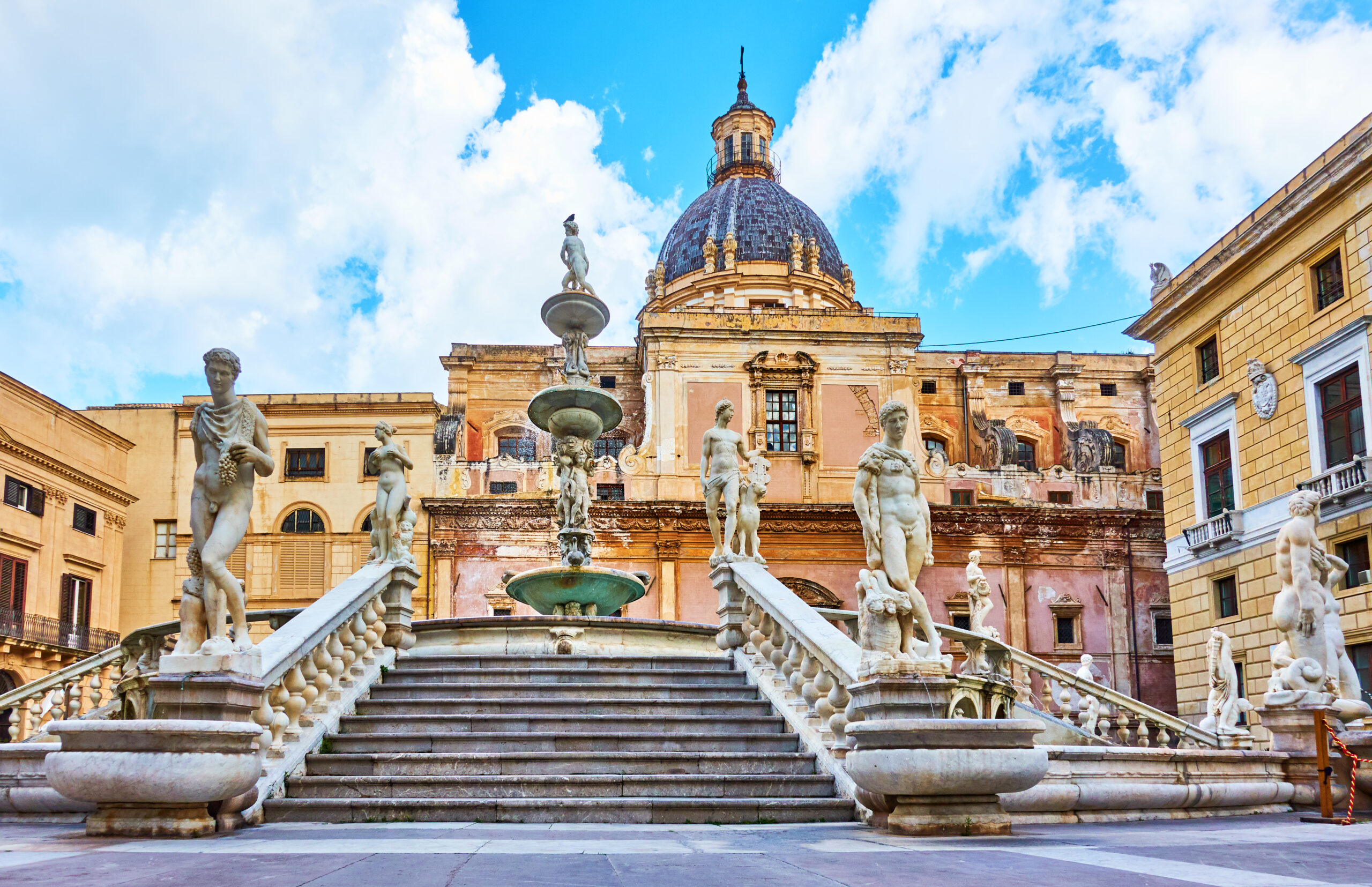 The Praetorian Fountain by Francesco Camilliani (Fountain of Shame, 1574) in Palermo, Sicily, Italy